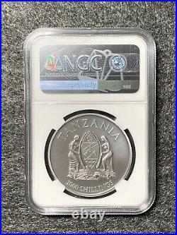 2016 Tanzania The Elephant High Relief 1oz. 999 Silver Coin Ngc Ms70 Sku#2847876