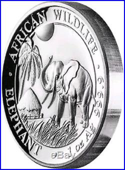 2017 1 Oz PROOF 100 Shillings AFRICAN ELEPHANT High Relief Coin