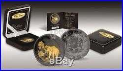 2017 1 Oz Silver GOLDEN ENIGMA ELEPHANT Coin WITH 24k Gold