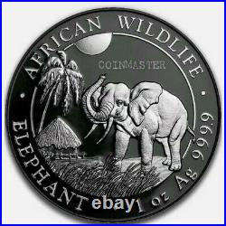 2017 1 Oz Silver SOMALIAN ELEPHANT ENIGMA, Ruthenium Coin