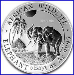 2017 1 Oz Silver SOMALIAN SHADOW ELEPHANT Coin, RUTHENIUM