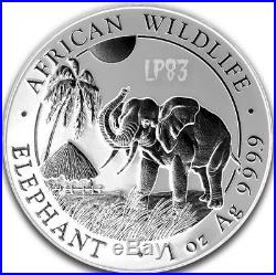 2017 1 Oz Silver SOMALIAN SHADOW ELEPHANT Coin WITH 24K BLACK RUTHENIUM
