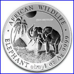 2017 1 Oz Silver SOMALIAN SHADOW ELEPHANT Ruthenium Coin