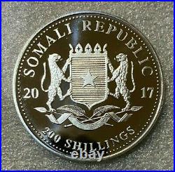 2017 2 Oz. 9999 Somalia Silver Elephant Coin Somali Republic RARE FIND