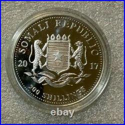 2017 2 Oz. 9999 Somalia Silver Elephant Coin Somali Republic RARE FIND