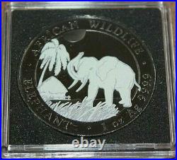 2017 2 Oz Silver SOMALIAN WHITE AND BLACK AFRICAN ELEPHANT Coin