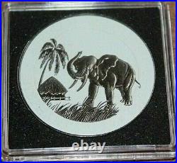 2017 2 Oz Silver SOMALIAN WHITE AND BLACK AFRICAN ELEPHANT Coin