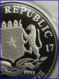 2017 2 oz Somalia Silver Elephant Coin (BU) Ships Free In Capsule