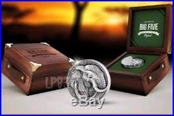 2017 5 Oz Silver 5000 Francs ELEPHANT BIG FIVE MAUQUOY Coin, Ivory Coast