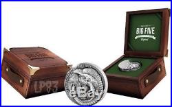 2017 5 Oz Silver 5000 Francs ELEPHANT BIG FIVE MAUQUOY Coin, Ivory Coast