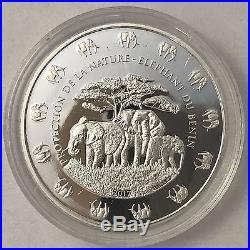 2017 Benin Elephant 1 oz Troy Ounce. 999 Silver Bullion Coin 1000 Francs