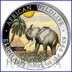2017 Somalia Elephant Day And Night 2-coin Set 2 X 1 Oz. Coins Only 500 Made