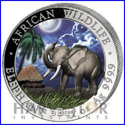 2017 Somalia Elephant Day And Night 2-coin Set 2 X 1 Oz. Coins Only 500 Made