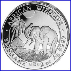 2017 Somali African Wildlife 4 Coin Silver Proof Set box & COA Somalia Elephant