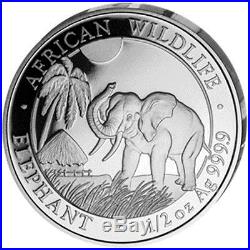 2017 Somali African Wildlife 4 Coin Silver Proof Set box & COA Somalia Elephant