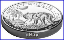 2017 Somali Elephant High Relief Silver Proof Coin 1000 minted! African Wildlife