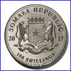 2017 Somali Silver Black & White Ruthenium-covered Elephant Coin Set. Case and C