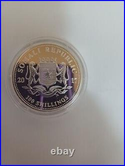 2017 Somalia 1 oz Silver Elephant gilded