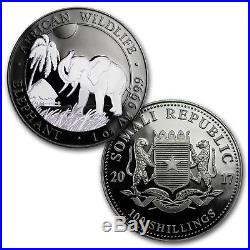 2017 Somalia 2-Coin 1 oz Silver Elephant Black & White Set SKU #150877