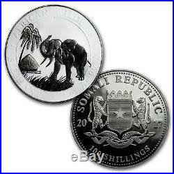 2017 Somalia 2-Coin 1 oz Silver Elephant Black & White Set SKU #150877