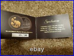 2017 Somalia 500 Shillings Elephant Ruthenium Golden Enigma 5oz. 999 Silver Coin