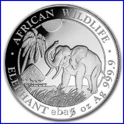 2017 Somalia 5 oz Silver Elephant African Wildlife First Year of Issue