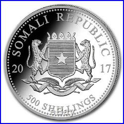 2017 Somalia African Elephant 5 Oz. 999 Silver Coin Capsule