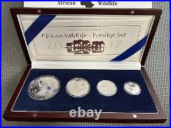 2017 Somalia African Wildlife 4 Coin Silver Proof Elephant Set