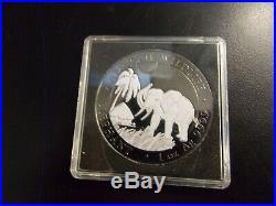 2017 Somalia Elephant BLACK & WHITE 2 COIN SET 1 oz Silver Colorized Ruthenium