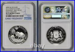 2017 Somalia Elephant PROOF High Relief Silver 1oz coin NGC PF70 UC ER