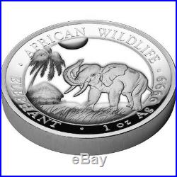 2017 Somalia Elephant Ultra High Relief Proof Silver Coin African Wildlife
