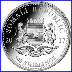 2017 Somalian Elephant 5 oz. 9999 Silver BU Coin 500 SHILLINGS AFRICAN ROUND