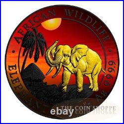 2017 Somalian Elephant African Sunset 1 oz Silver Coin
