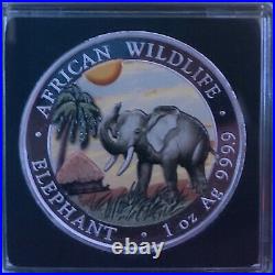 2017 Somalian Elephant DAY & NIGHT 999 2 oz Silver Coin Set & COA (500 Minted)