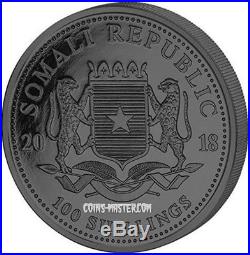 2018 1 Oz Silver 100 Shillings Golden Enigma SOMALIAN ELEPHANT Coin