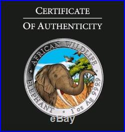 2018 1 Oz Silver SOMALIAN ELEPHANT AT DAY Coin