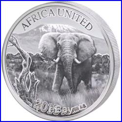 2018 3 Oz Silver 1500 Francs Niger Congo Benin Ivory AFRICA UNITED ELEPHANT Coin