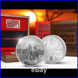 2018 3 oz AFRICA UNITED Elephant Silver Coin Ivory Benin Congo Mali Niger