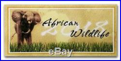 2018 AFRICAN ELEPHANT WILDLIFE DAY/NIGHT SET 2 X 1oz COLORIZED Silver, Box & COA