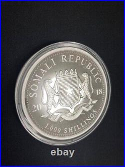 2018 Africa Somalia Elephant Silver Coin 10 oz New Unused