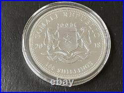 2018 African Wildlife Elephant Somali Republic 1 oz. 999 Silver Coin (Gilded)