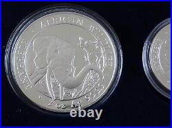 2018 African Wildlife Somalia Elephant Prestige set 4 silver coins 3.75 oz