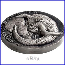 2018 Ivory Coast 1 Kilo African Big 5 Elephant Mauquoy High Relief Silver Coin
