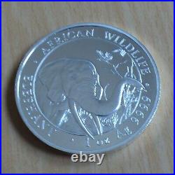 2018 NWT Somalia 100 Schillings Elephant 1oz Silver 99.9% Coin Within a Zip