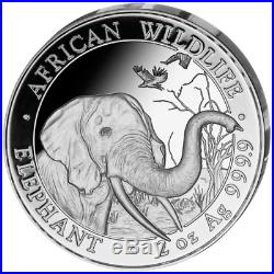 2018 Somali African Wildlife 4 Coin Silver Proof Set box & COA Somalia Elephant