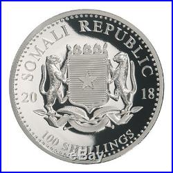 2018 Somalia 1 oz High Relief Silver Elephant Proof Coin GEM Proof OGP SKU52685