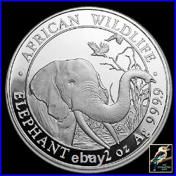2018 Somalia 200 Shillings Somali Republic Elephant 2 oz. 9999 Silver BU