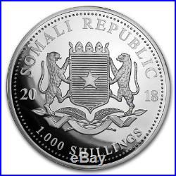2018 Somalian Elephant 10 oz. 9999 Silver BU Bullion Round Capsuled Coin