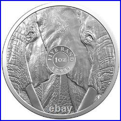 2019 1 Oz South Africa Big Five Elephant. 999 Silver Coin Bu