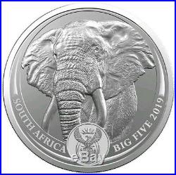 2019 5 Rand South Africa BIG FIVE ELEPHANT 1 Oz Silver Coin